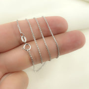 14K Solid White Gold Wheat Chain